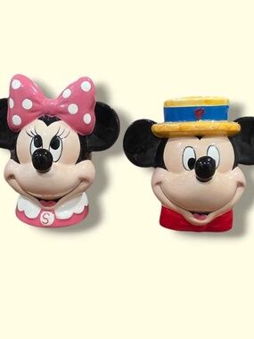 Enesco Mickey & Minnie Mouse Head Salt & Pepper Shakers
